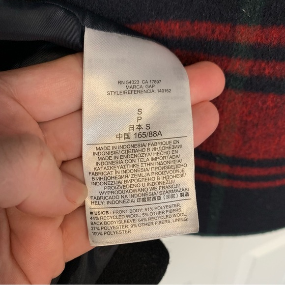 Gap red plaid lined driving coat - Picture 9 of 16